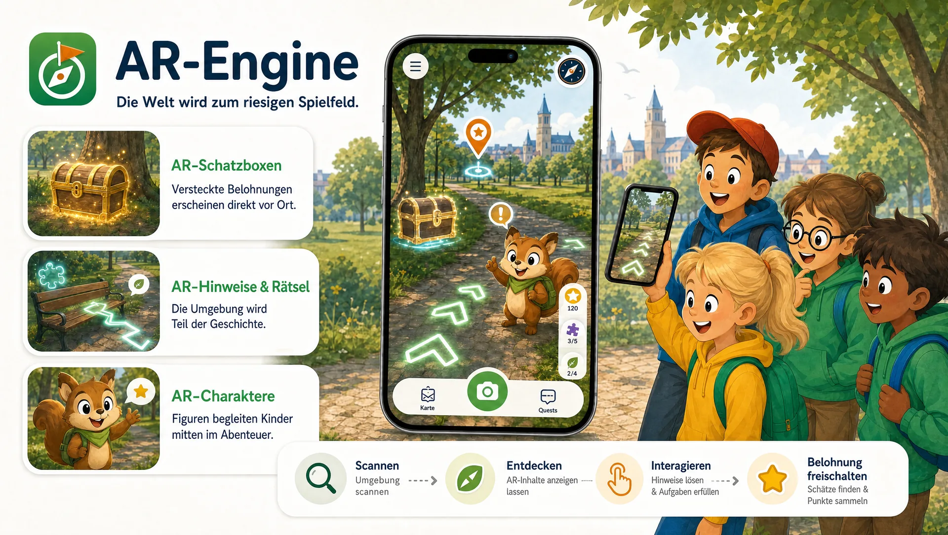 AR-Engine: Schatzboxen, Hinweise und Charaktere in der Realität